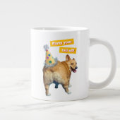 Corgi Butt Birthday Hat ジャンボコーヒーマグカップ (右)