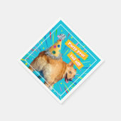 Corgi Butt Birthday Hat スタンダードカクテルナプキン (角)