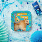 Corgi Butt Birthday Hat ペーパープレート (パーティー)