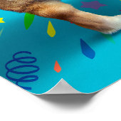 Corgi Butt Birthday Hat ポスター (角)