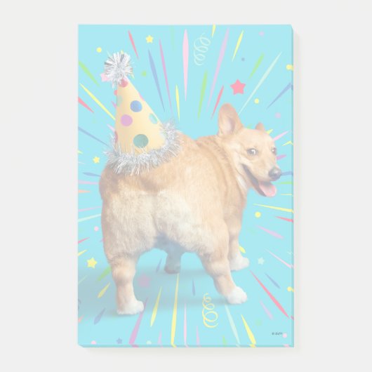 Corgi Butt Birthday Hat ポストイット (正面)