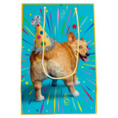 Corgi Butt Birthday Hat ミディアムペーパーバッグ (裏面)