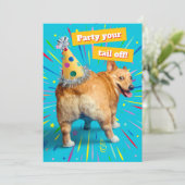 Corgi Butt Birthday Hat 招待状 (スタンド正面)