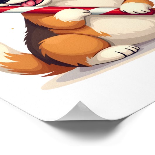 Corgi Candy Cane Joy ポスター (角)