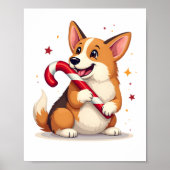 Corgi Candy Cane Joy ポスター (正面)