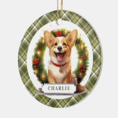 Corgi Ceramic Circle Ornament セラミックオーナメント (左)