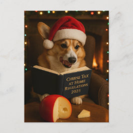 Corgi 'Cheese Tax' Christmas postcard ポストカード