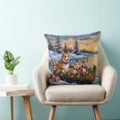 Corgi Christmas Boat Holiday クッション (椅子)