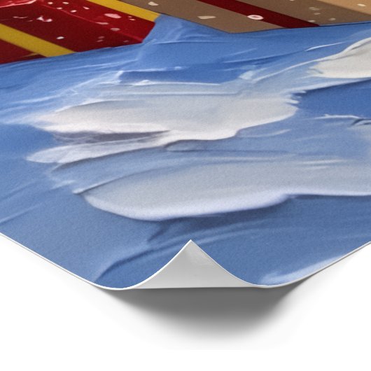 Corgi Christmas Boat Holiday ポスター (角)