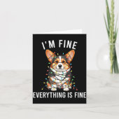 Corgi Christmas I'm Fine Everything Is Fine  カード (正面)