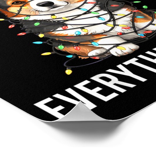 Corgi Christmas I'm Fine Everything Is Fine  ポスター (角)