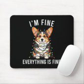 Corgi Christmas I'm Fine Everything Is Fine  マウスパッド (マウス)