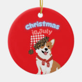 Corgi Christmas in July Ornament セラミックオーナメント (正面)