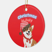 Corgi Christmas in July Ornament セラミックオーナメント (左)