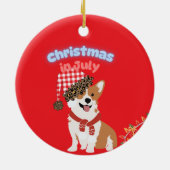 Corgi Christmas in July Ornament セラミックオーナメント (裏面)