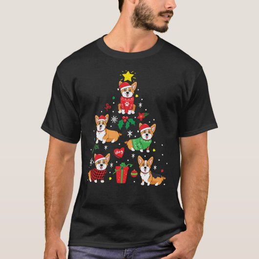 Corgi Christmas Ornament Tree Classic T-Shirt Tシャツ (正面)