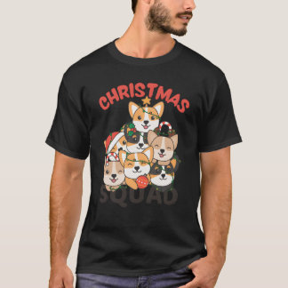 Corgi Christmasree Christmas Squad Dogs friend Tシャツ