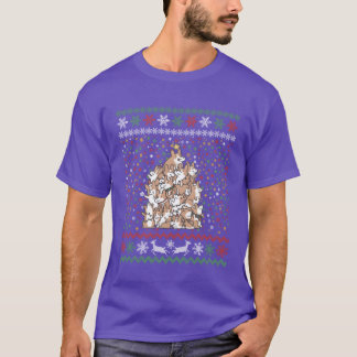 Corgi Christmasree Ugly Christmas family Tシャツ