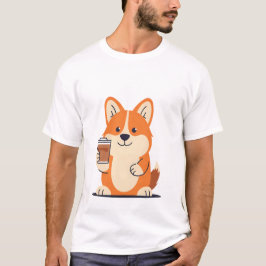 Corgi Coffee Patrol Morning Tee Tシャツ