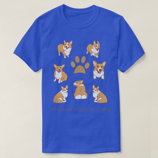 Corgi Corgi Dog Gift Tの多おもしろいくの顔 Tシャツ (デザイン正面)