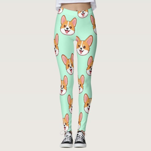 Corgi Cute Dog Lover Pattern レギンス (正面)