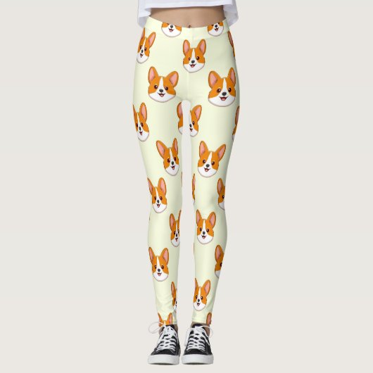 Corgi Cute Dog Lover Pattern レギンス (正面)
