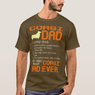 Corgi Dad Definition Best Corgi Dad Ever Fathers D Tシャツ