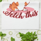 Corgi Dogおもしろい中指で取り出す キッチンタオル (折り畳み)