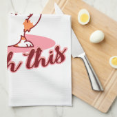 Corgi Dogおもしろい中指で取り出す キッチンタオル (四つ折り)