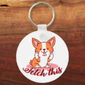Corgi Dogおもしろい中指で取り出す キーホルダー (正面)