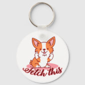Corgi Dogおもしろい中指で取り出す キーホルダー (裏面)