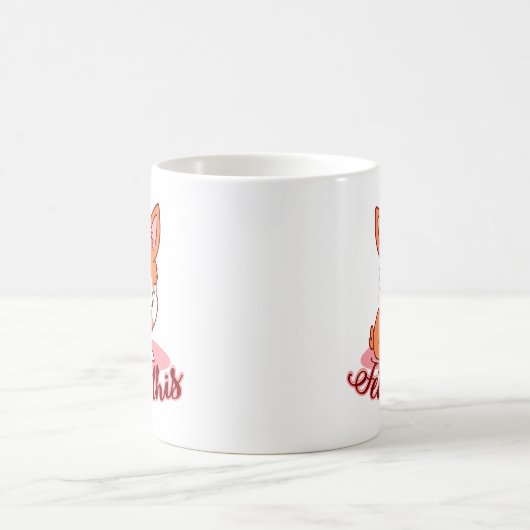 Corgi Dogおもしろい中指で取り出す コーヒーマグカップ (中央)