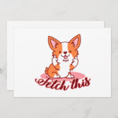 Corgi Dogおもしろい中指で取り出す シーズンカード (正面/裏面)