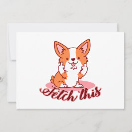 Corgi Dogおもしろい中指で取り出す シーズンカード