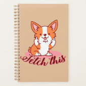 Corgi Dogおもしろい中指で取り出す プランナー手帳 (正面)