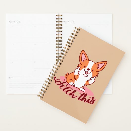 Corgi Dogおもしろい中指で取り出す プランナー手帳 (ディスプレー)