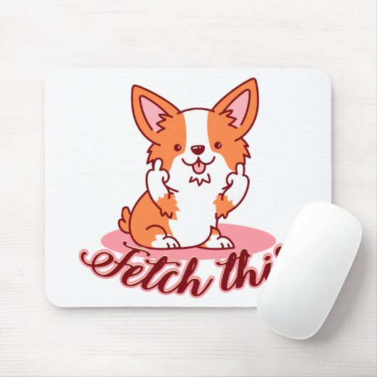 Corgi Dogおもしろい中指で取り出す マウスパッド (マウス)