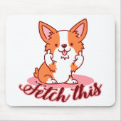Corgi Dogおもしろい中指で取り出す マウスパッド (正面)