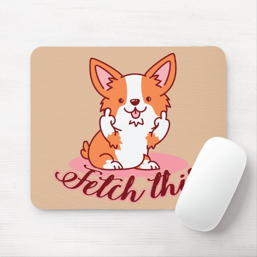 Corgi Dogおもしろい中指で取り出す マウスパッド (マウス)