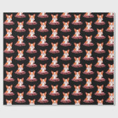 Corgi Dogおもしろい中指で取り出す ラッピングペーパー (フラット)