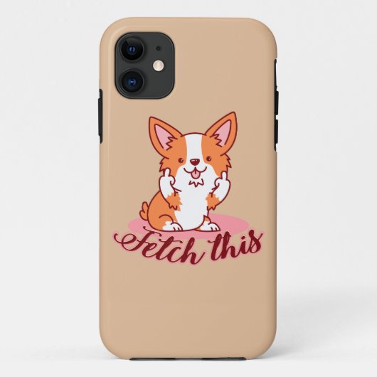Corgi Dogおもしろい中指で取り出す Case-Mate iPhoneケース (裏面)
