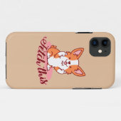 Corgi Dogおもしろい中指で取り出す Case-Mate iPhoneケース (裏面(横))