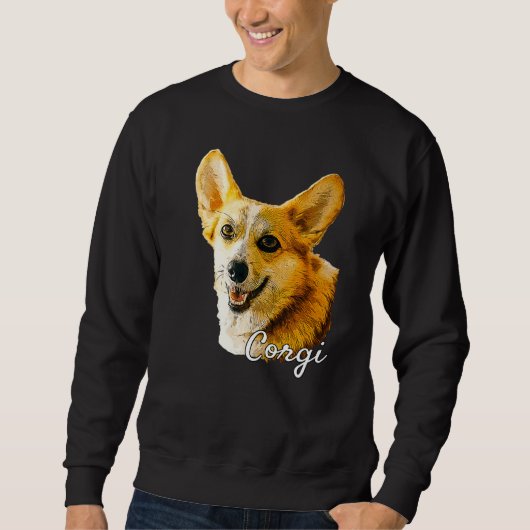Corgi Dogかわいいコーギーの子犬の所有者 スウェットシャツ (正面)