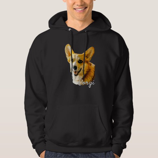 Corgi Dogかわいいコーギーの子犬の所有者 パーカ (正面)