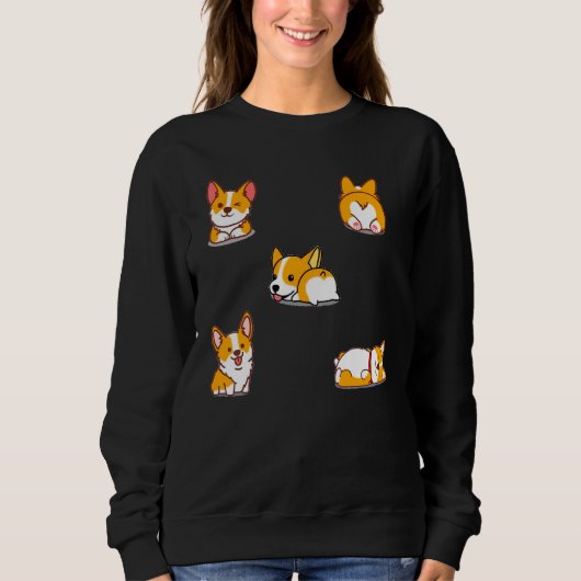 Corgi Dogかわいい スウェットシャツ (正面)