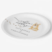 Corgi Dogのセット結婚へようこそ ペーパープレート (アングル)