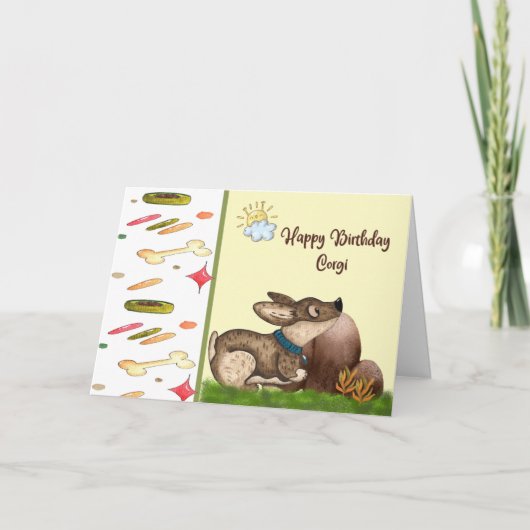 Corgi Dogのペット誕生日カード。 カード (正面)