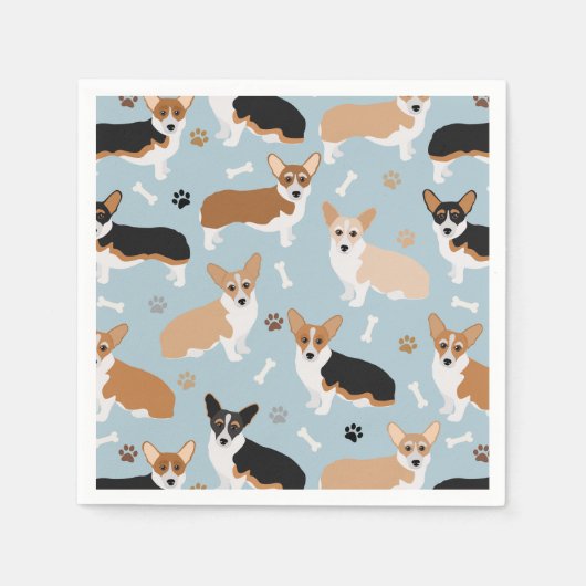 Corgi Dogの手と骨 スタンダードカクテルナプキン (正面)