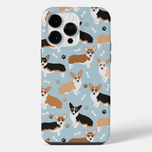 Corgi Dogの手と骨 iPhoneケース (裏面)