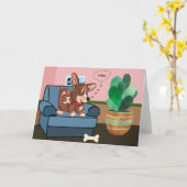 Corgi Dogの母ユーモアのある母の日のカード カード (黄色い花)